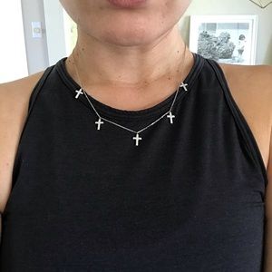Silver Multi Cross Necklace